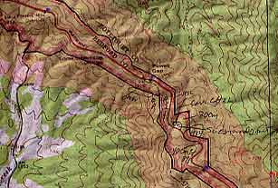 Map created by Blue Ridge Parkway showing park and buffer boundaries as well as mile markers.