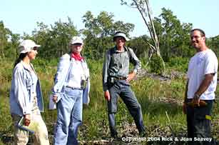 Dr. Carol Horvitz, Rick Seavey and students in Everglades National Park mitigated area.